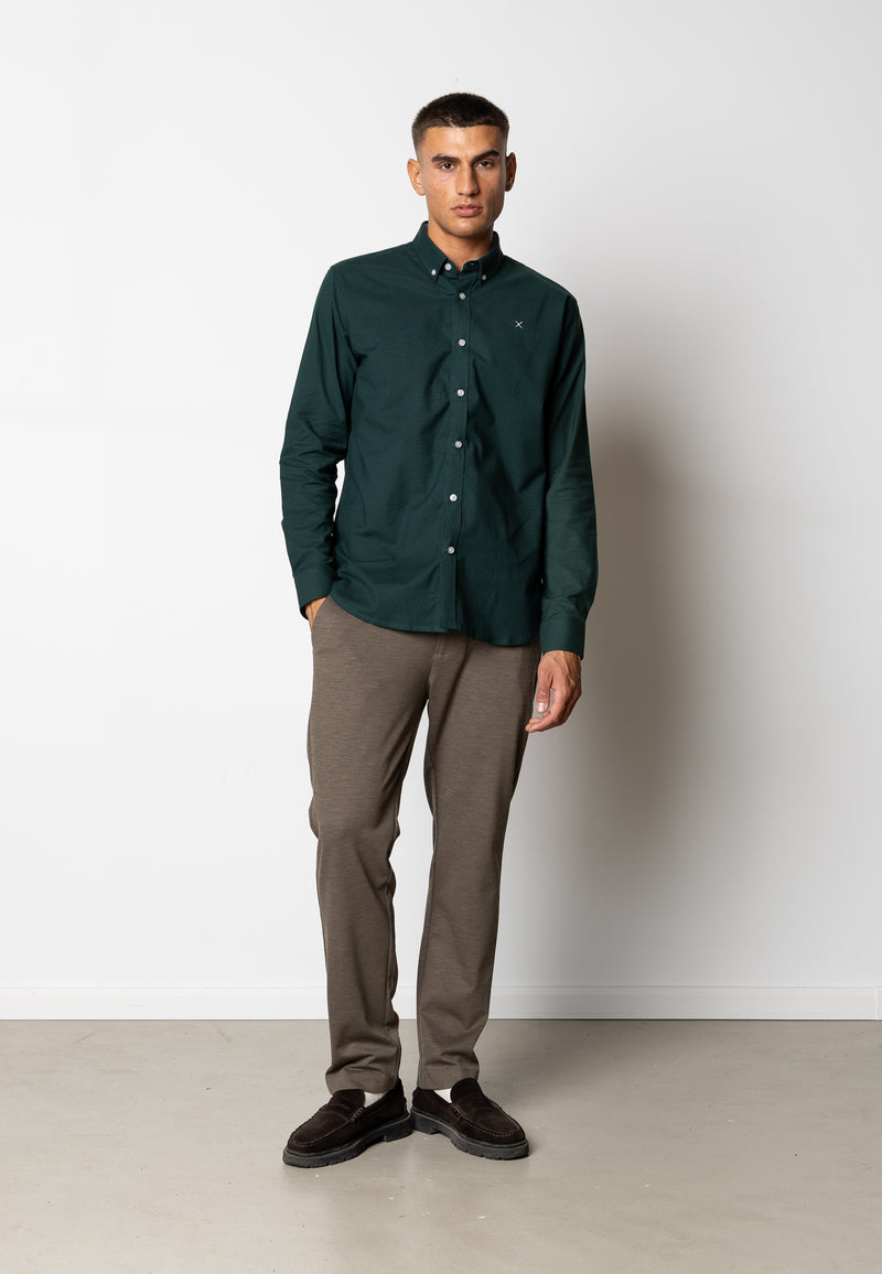 Clean Cut Copenhagen Oxford stretch shirt Skjorte L/S Deep Green