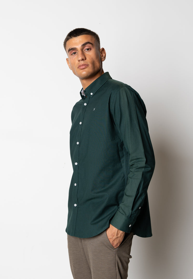 Clean Cut Copenhagen Oxford stretch shirt Skjorte L/S Deep Green