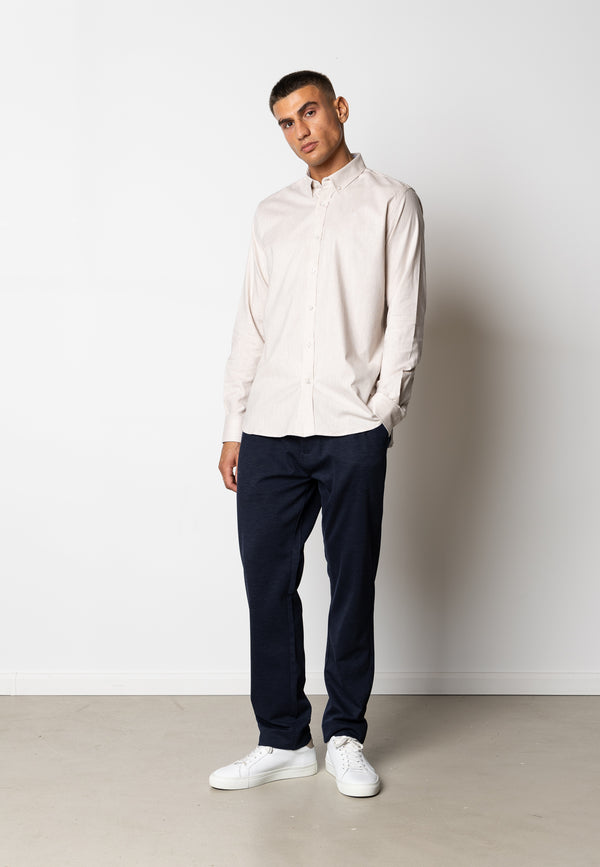 Clean Cut Copenhagen Oxford stretch shirt Skjorte L/S Sand Melange