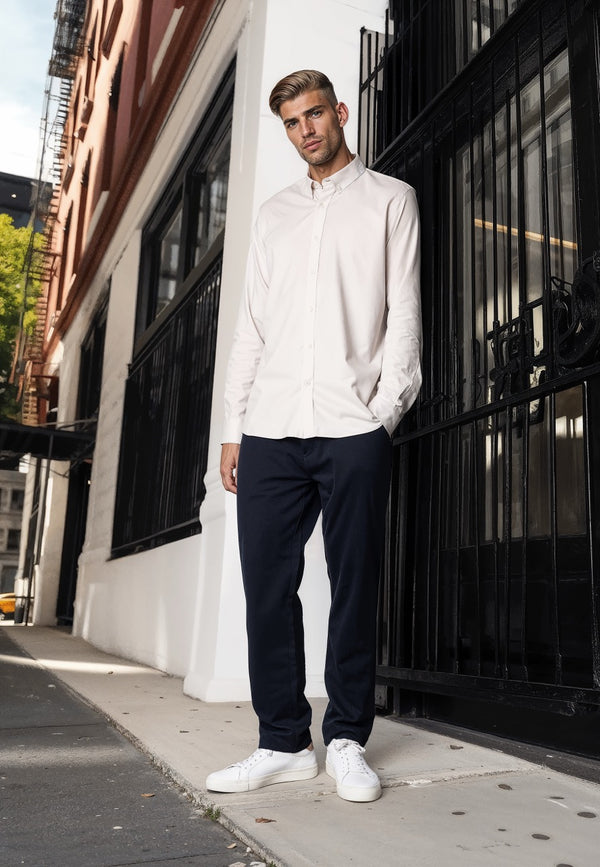 Clean Cut Copenhagen Oxford stretch shirt Skjorte L/S Sand Melange