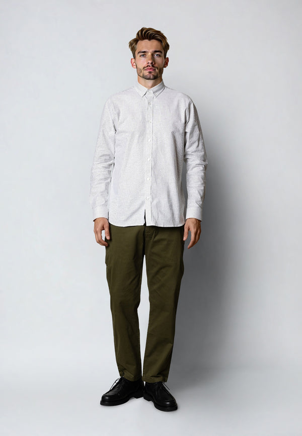 Clean Cut Copenhagen Oxford striped stretch shirt Skjorte L/S Dusty green striped