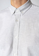 Clean Cut Copenhagen Oxford striped stretch shirt Skjorte L/S Dusty green striped