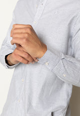 Clean Cut Copenhagen Oxford striped stretch shirt Skjorte L/S Navy Striped