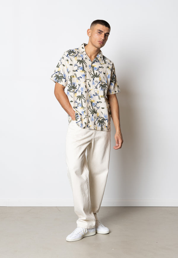 Fat Moose PALM COTTON/LINEN SHIRT Skjorte S/S Multi