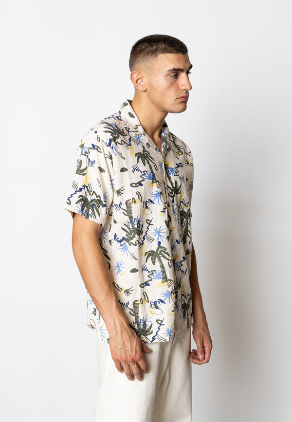 Fat Moose PALM COTTON/LINEN SHIRT Skjorte S/S Multi