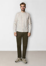 Clean Cut Copenhagen Ran cotton/linen shirt Skjorte L/S Light beige striped