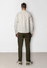 Clean Cut Copenhagen Ran cotton/linen shirt Skjorte L/S Light beige striped