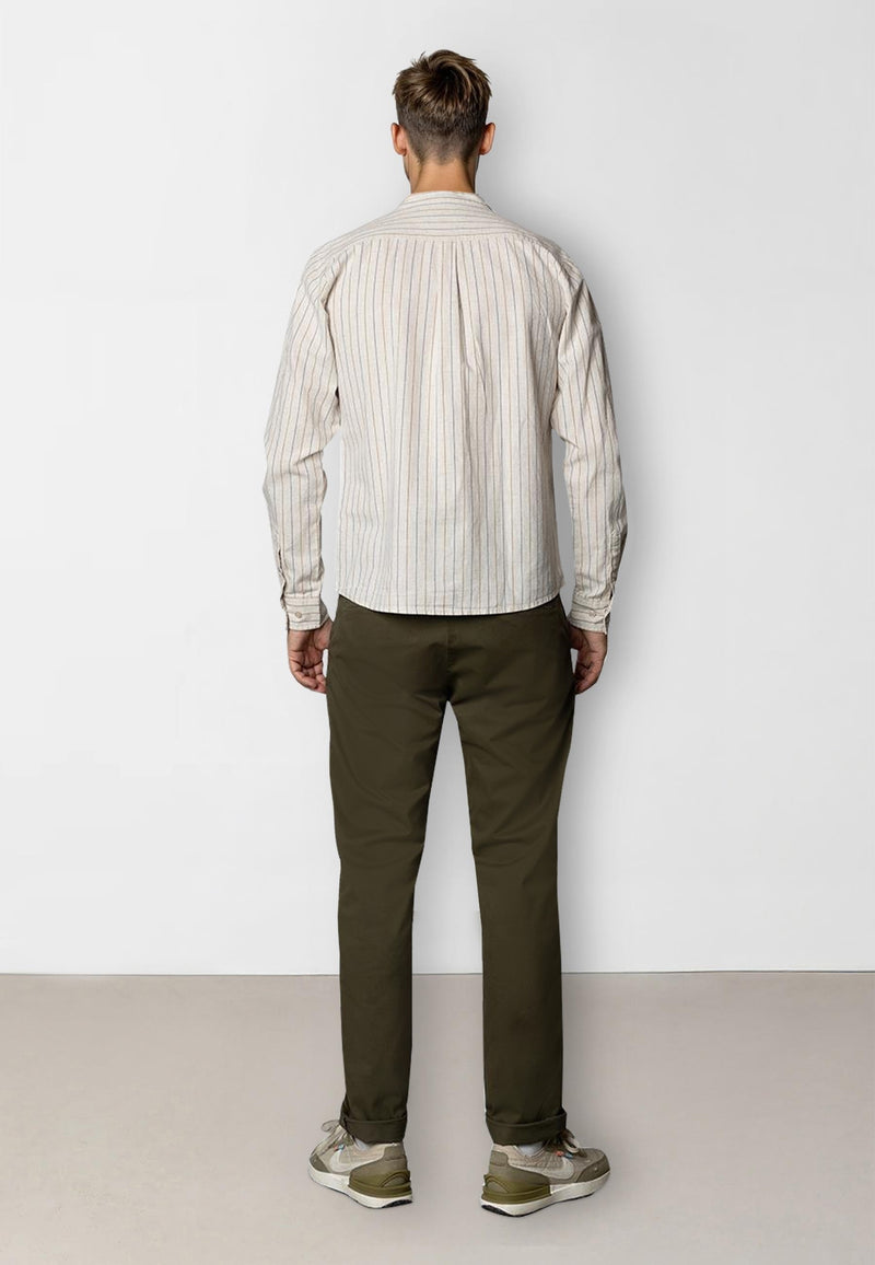 Clean Cut Copenhagen Ran cotton/linen shirt Skjorte L/S Light beige striped