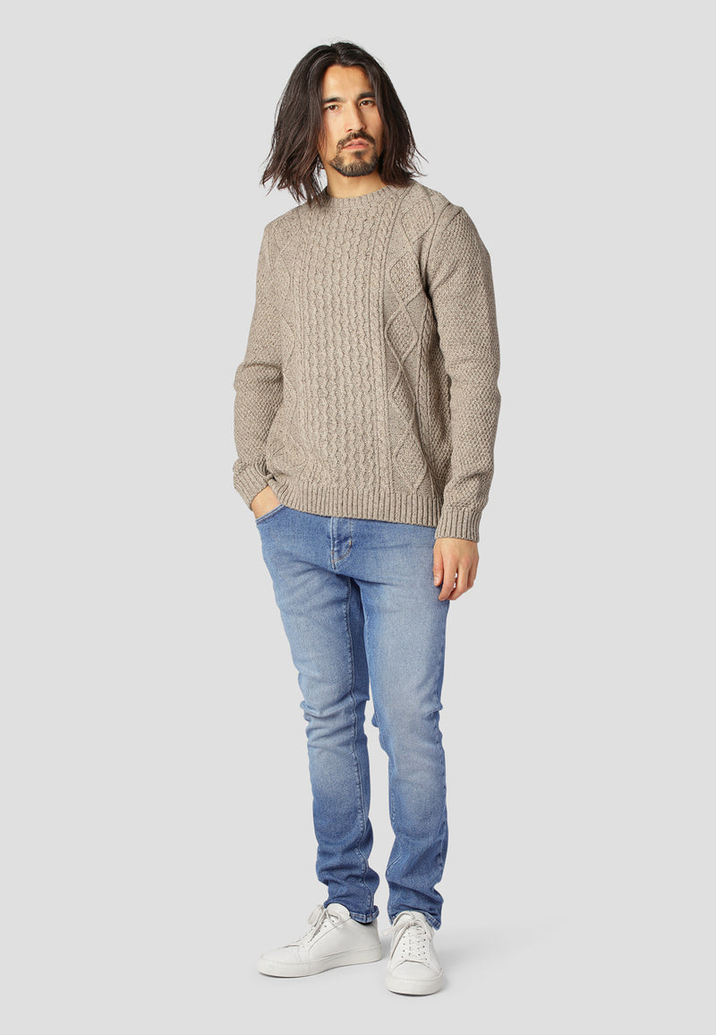 Clean Cut Copenhagen Roberto knitted jumper Strik Beige Mix