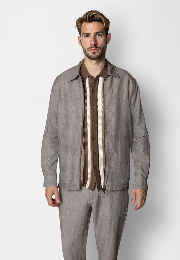 Clean Cut Copenhagen Roman cotton/linen jacket Jakker Khaki Melange