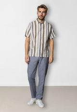 Clean Cut Copenhagen Roman cotton/linen pants Bukser Navy Melange