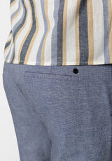 Clean Cut Copenhagen Roman cotton/linen pants Bukser Navy Melange