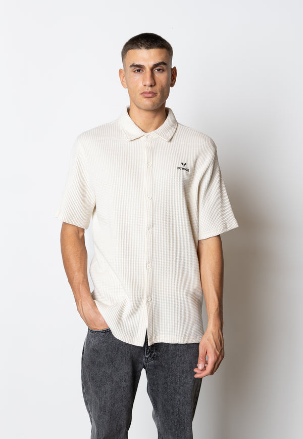 Fat Moose SCOTT COTTON SHIRT Skjorte S/S Ecru