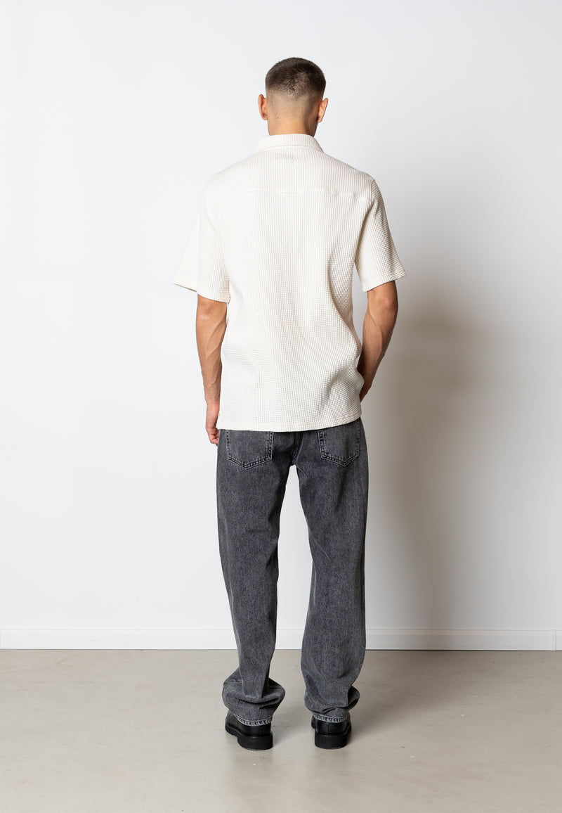 Fat Moose SCOTT COTTON SHIRT Skjorte S/S Ecru