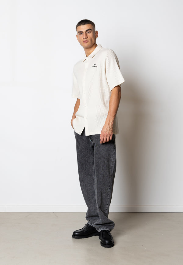 Fat Moose SCOTT COTTON SHIRT Skjorte S/S Ecru