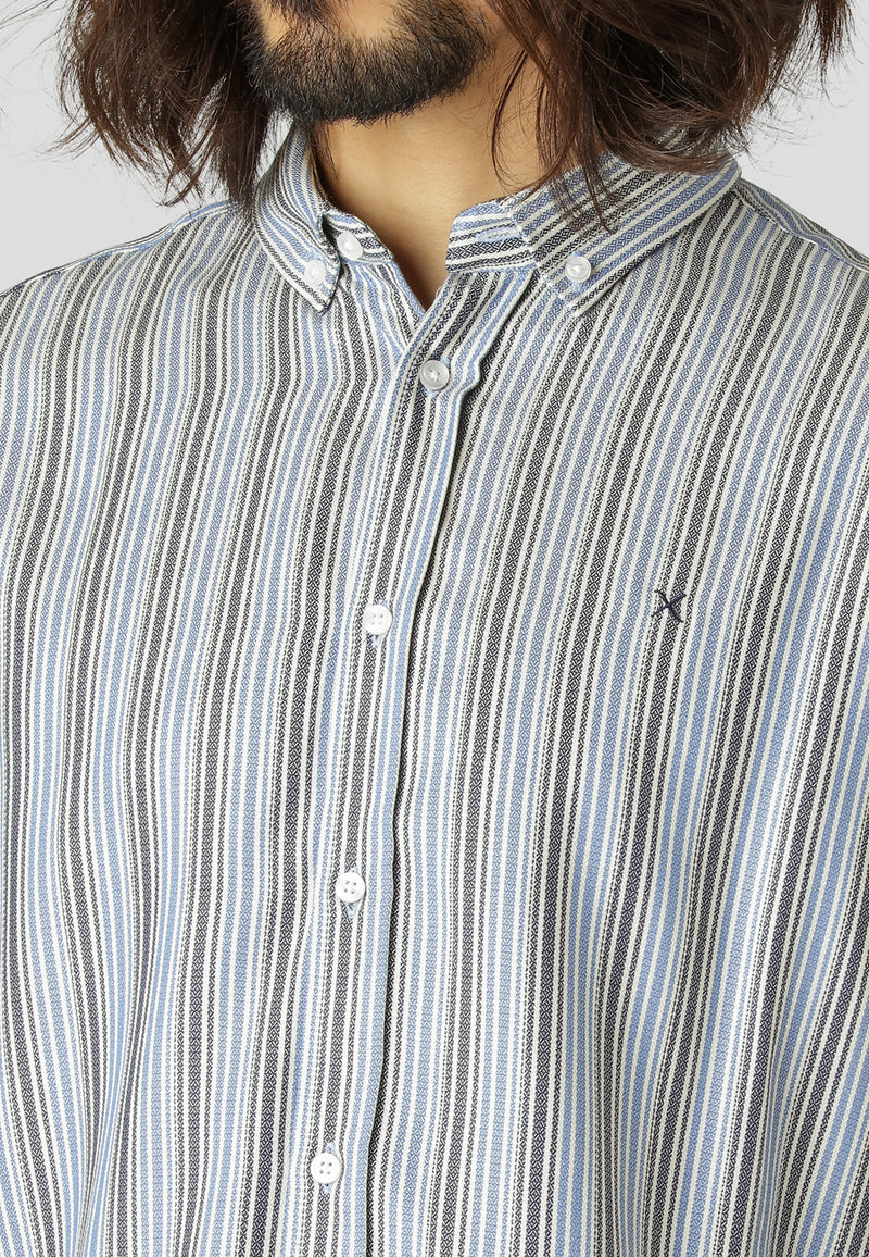 Clean Cut Copenhagen Sälen Tencel shirt Skjorte L/S Navy / Azure Blue