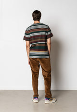 Clean Cut Copenhagen Scott cotton t-shirt T-shirts S/S Deep Green/Dark Plum striped