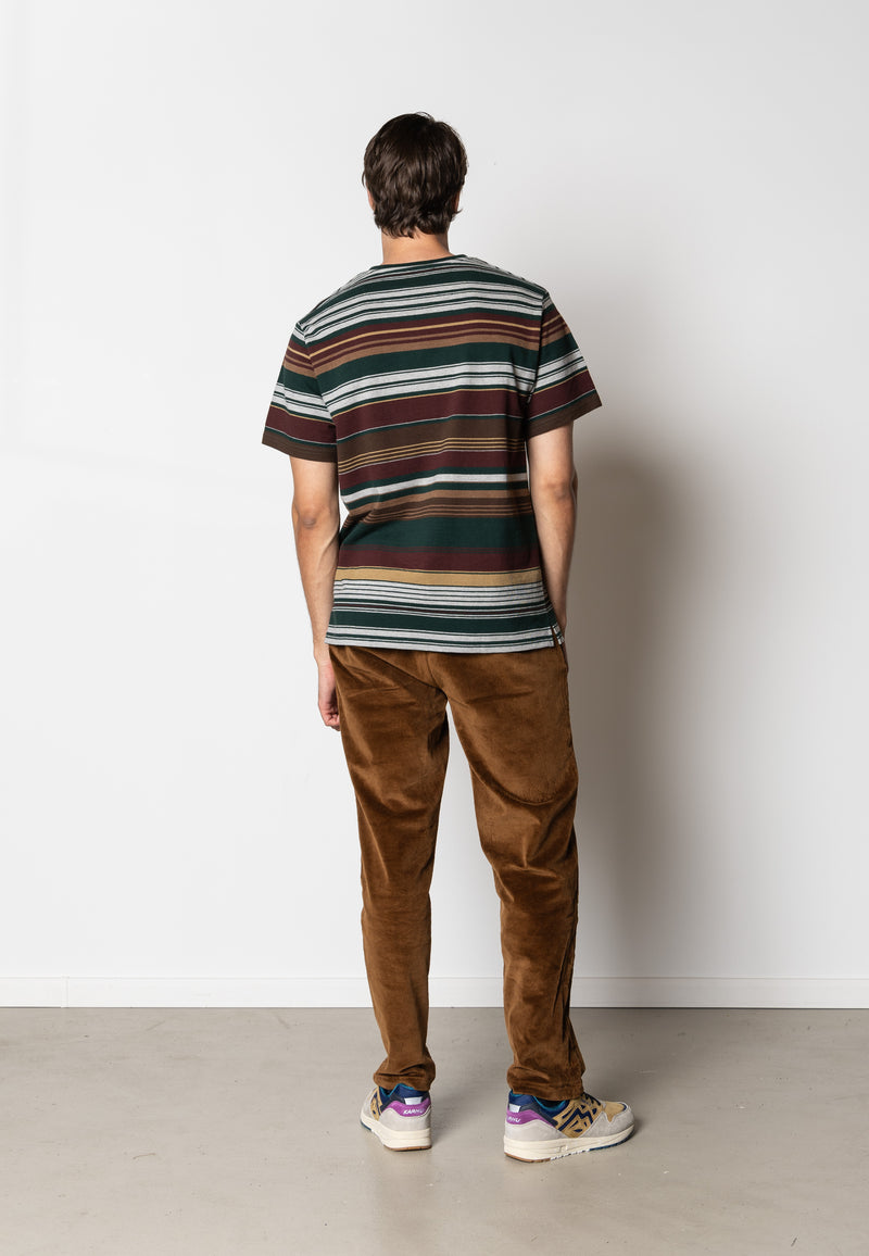 Clean Cut Copenhagen Scott cotton t-shirt T-shirts S/S Deep Green/Dark Plum striped