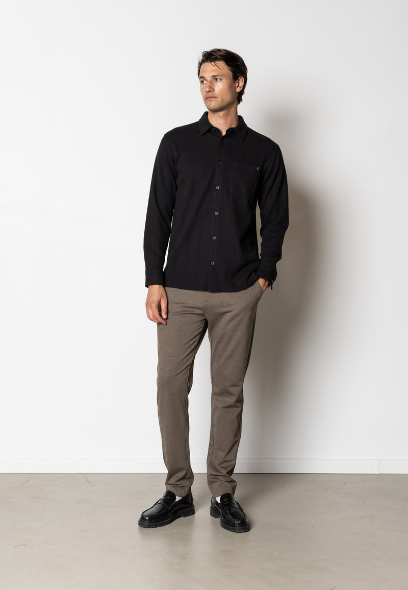 Clean Cut Copenhagen Viggo structured shirt Skjorte L/S Sort