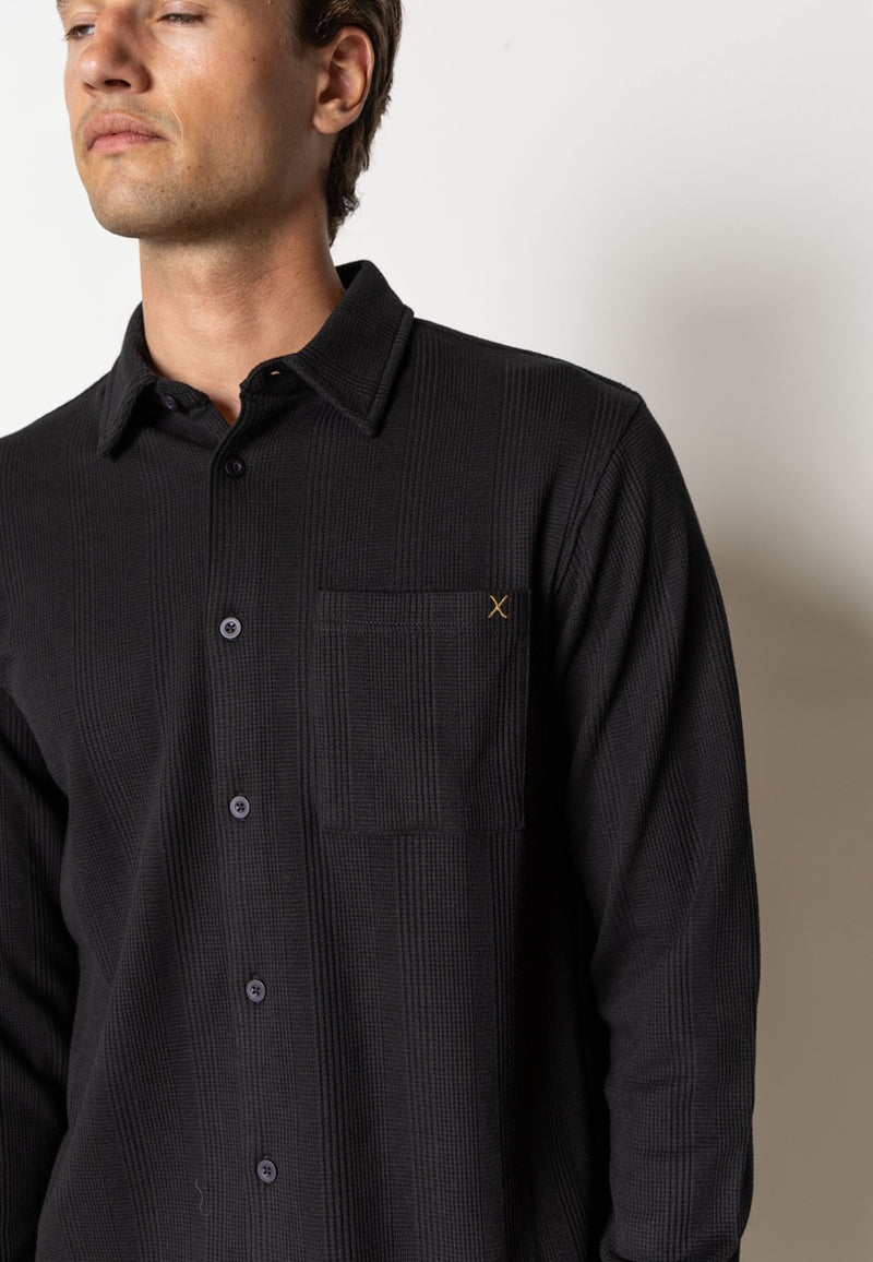 Clean Cut Copenhagen Viggo structured shirt Skjorte L/S Sort