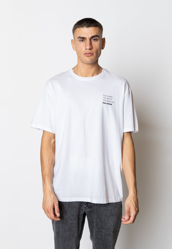 Fat Moose ZEKE PRINTED T-SHIRT T-shirts S/S Hvid