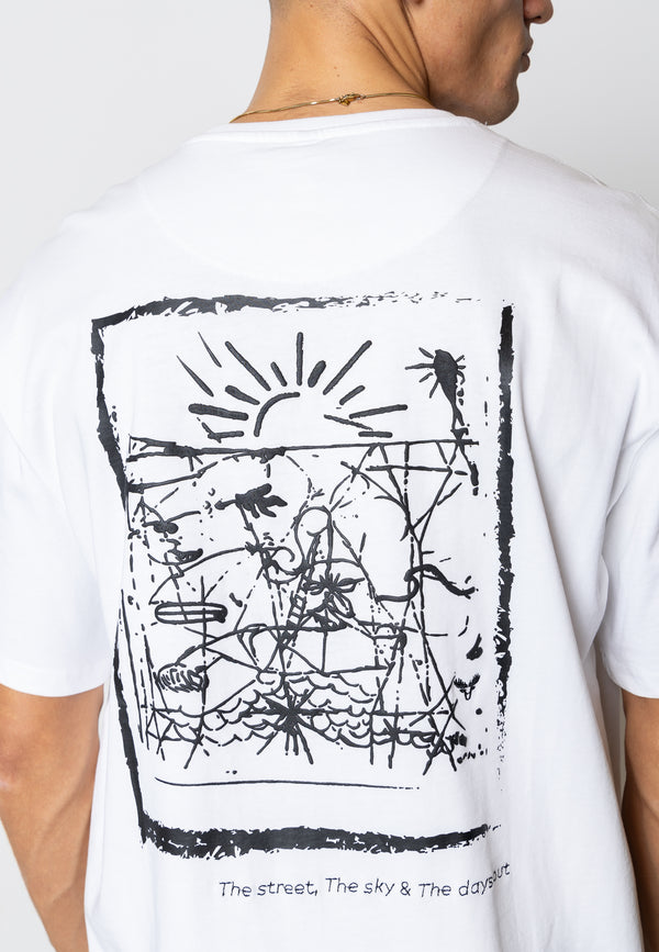 Fat Moose ZEKE PRINTED T-SHIRT T-shirts S/S Hvid
