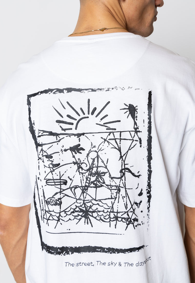 Fat Moose ZEKE PRINTED T-SHIRT T-shirts S/S Hvid