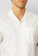 Clean Cut Copenhagen Bowling cotton/linen S/S shirt Skjorte S/S Hvid