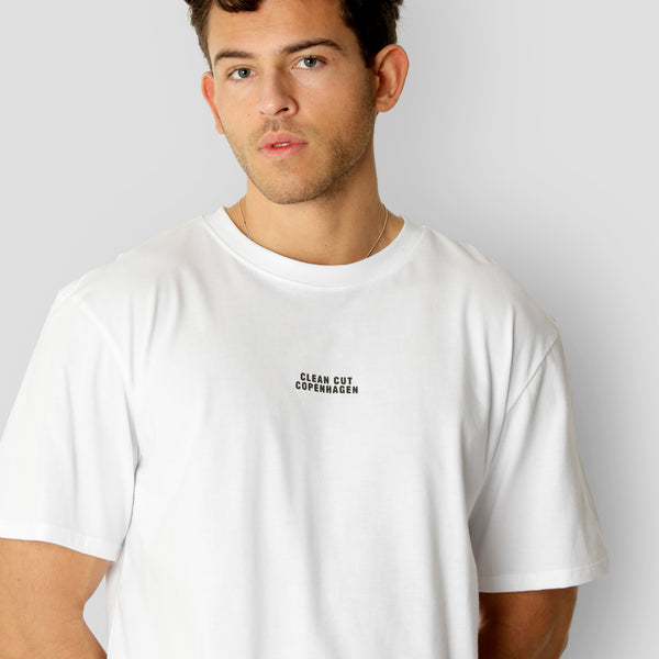 Morse kode plukke øre Cohen logo cotton t-shirt - Hvid – cleancutcopenhagen.dk