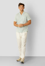 Clean Cut Copenhagen Giles cotton/linen shirt Skjorte S/S Minty Green Melange