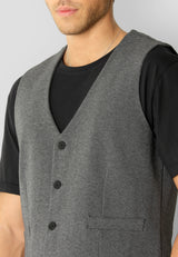 Clean Cut Copenhagen Milano jersey vest Veste Dark Grey Mix