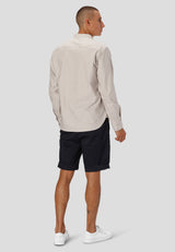 Clean Cut Copenhagen Oxford mandarin collar stretch shirt Skjorte L/S Sand Melange